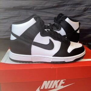 Size 7 M Nike Dunks High Panda Black and White